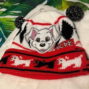 GUC Vintage Disney 90s 101 Dalmatians Baby Infant Winter Argyle Pom Beanie Cap